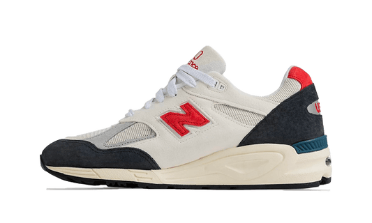 Overkicks - New Balance 990v2 MiUSA Teddy Santis Navy Sea Salt (M990TA2) - vista lateral