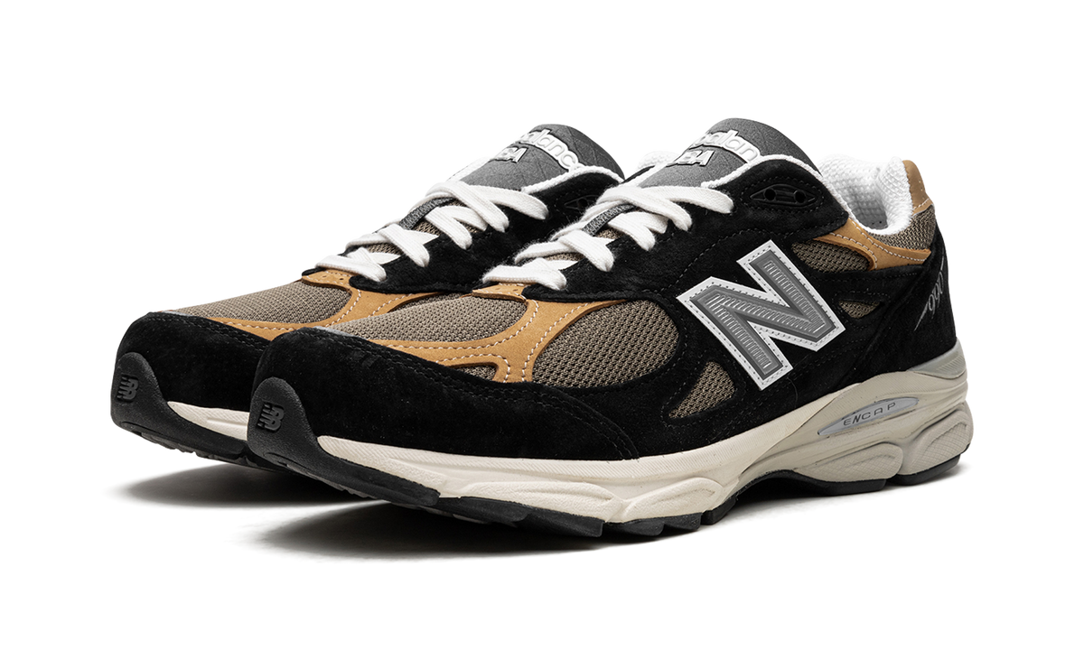 Overkicks - New Balance 990v3 MiUSA Black Tan (M990BB3) - vista trasera