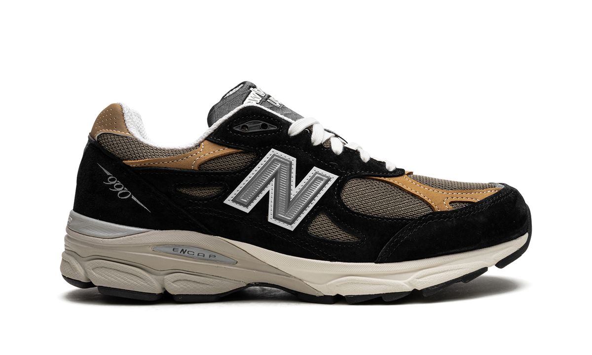Overkicks - New Balance 990v3 MiUSA Black Tan (M990BB3) - vista superior