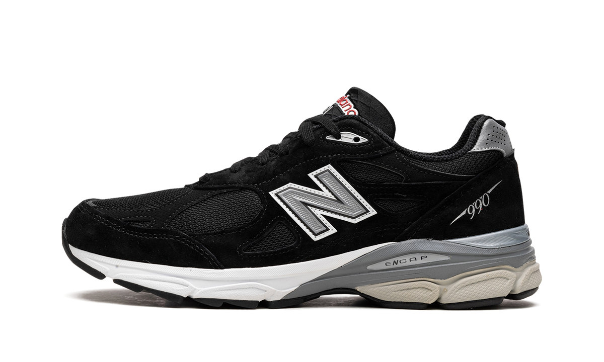 Overkicks - New Balance 990v3 MiUSA Black White (M990BS3) - vista lateral