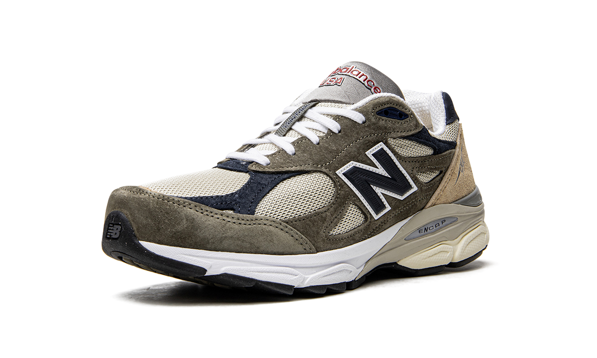 Overkicks - New Balance 990v3 MiUSA Grey Blue Olive (M990TO3) - detalle suela