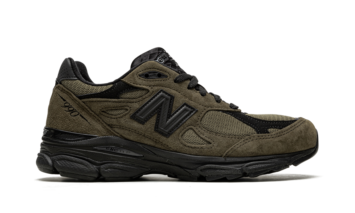 Overkicks - New Balance 990v3 MiUSA JJJJound Brown Black (M990JJ3) - detalle talón