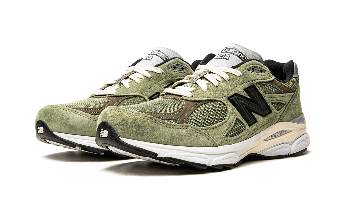 Overkicks - New Balance 990v3 MiUSA JJJJound Olive (M990JD3) - vista trasera
