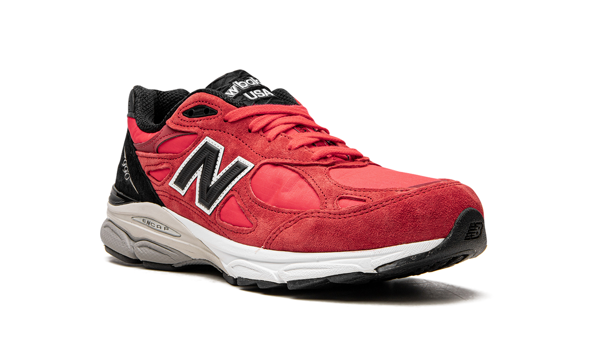 Overkicks - New Balance 990v3 MiUSA Red Suede (M990PL3) - detalle lateral interior