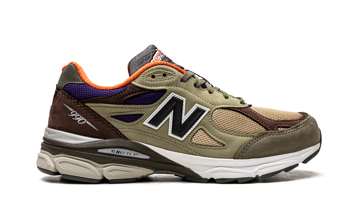 Overkicks - New Balance 990v3 MiUSA Teddy Santis Khaki Orange (M990BT3) - detalle talón