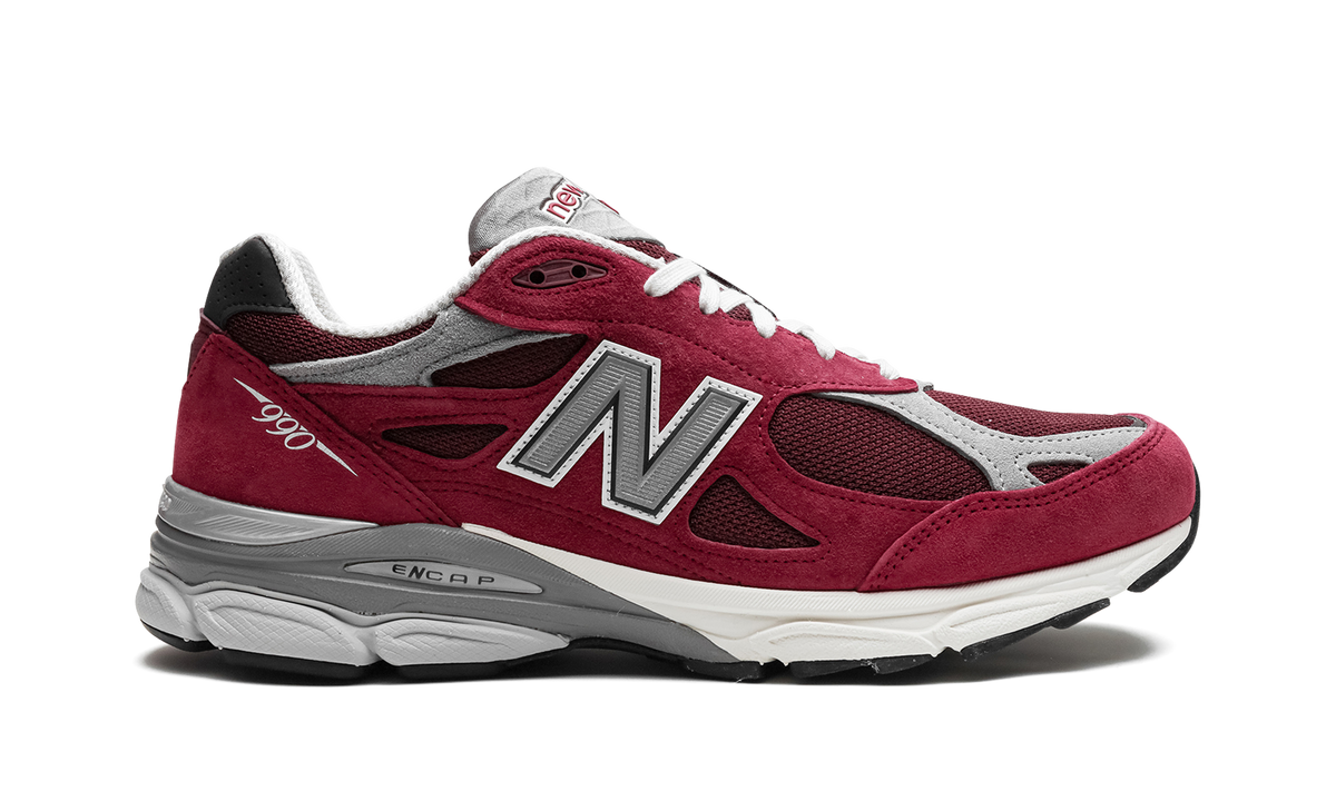 Overkicks - New Balance 990v3 MiUSA Teddy Santis Scarlet (M990TF3) - detalle talón