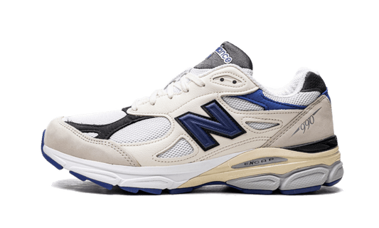 Overkicks - New Balance 990v3 MiUSA White Blue (M990WB3) - vista lateral