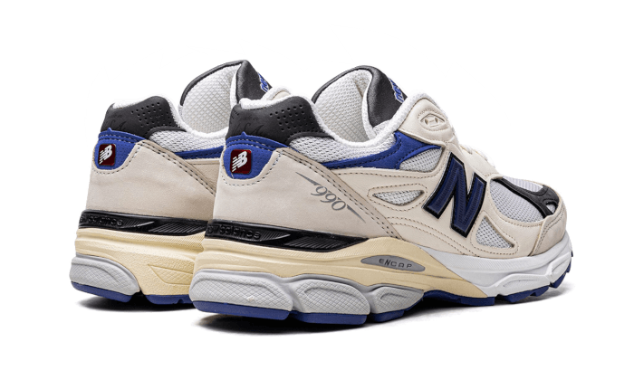 Overkicks - New Balance 990v3 MiUSA White Blue (M990WB3) - par completo