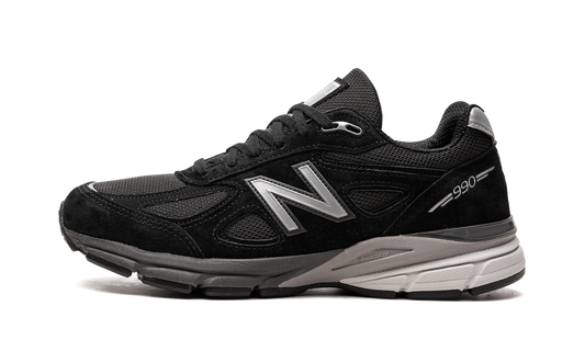 Overkicks - New Balance 990v4 MiUSA Black Silver (U990BL4) - vista lateral
