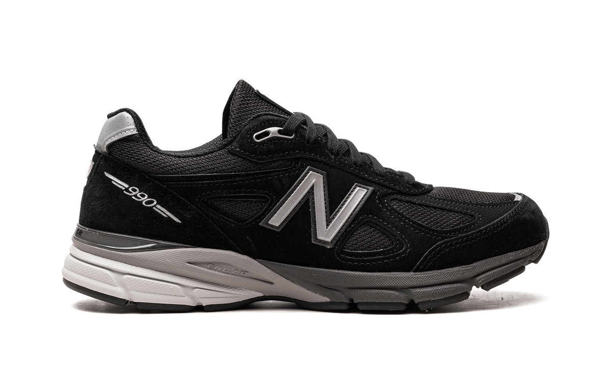 Overkicks - New Balance 990v4 MiUSA Black Silver (U990BL4) - detalle talón
