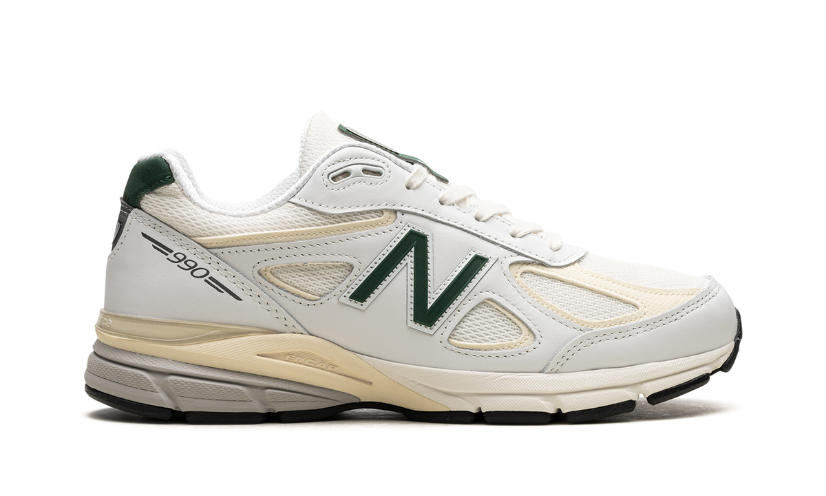 Overkicks - New Balance 990v4 MiUSA White Green (U990TC4) - detalle talón