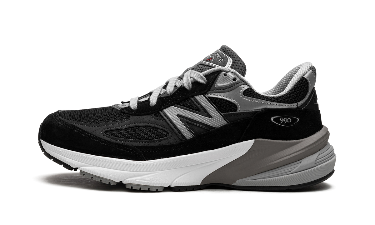 Overkicks - New Balance 990v6 MiUSA Black Grey White (Womens) (W990BK6) - vista lateral