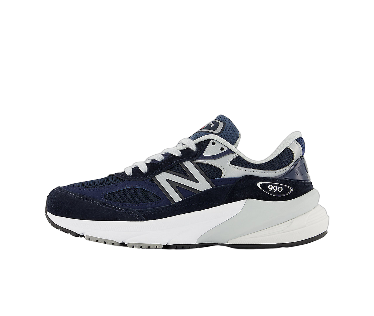 Overkicks - New Balance 990v6 MiUSA Navy White (Womens) (W990NV6) - vista lateral