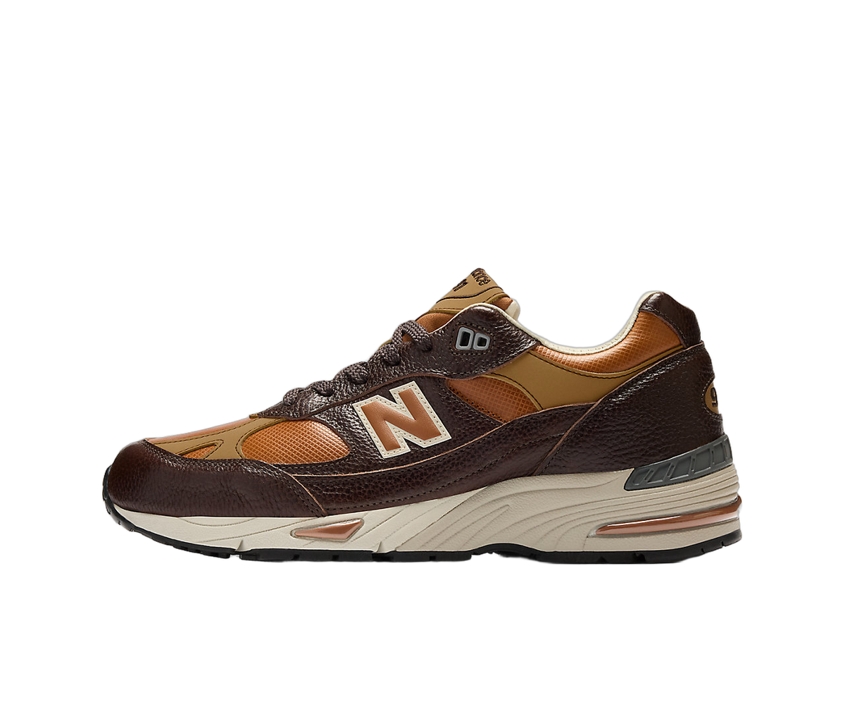 Overkicks - New Balance 991 MiUK Chocolate Plum (M991LB1) - vista lateral