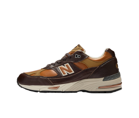 Overkicks - New Balance 991 MiUK Chocolate Plum (M991LB1) - vista lateral