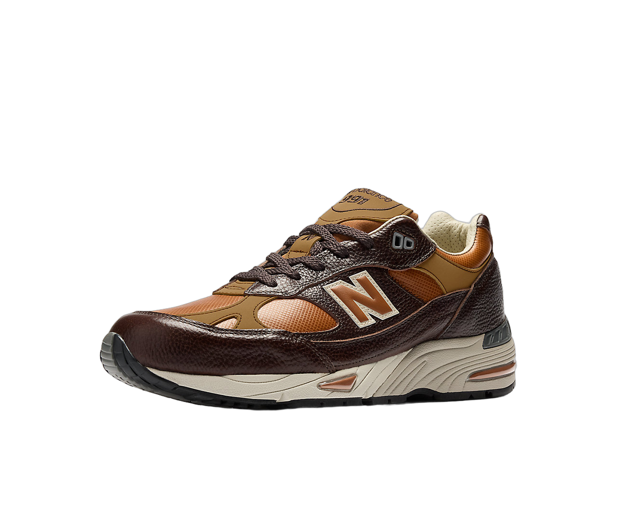 Overkicks - New Balance 991 MiUK Chocolate Plum (M991LB1) - vista trasera