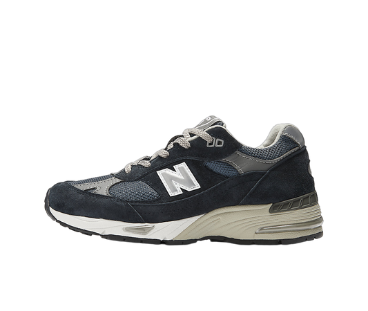 Overkicks - New Balance 991 MiUK Navy (Womens) (W991NV) - vista lateral