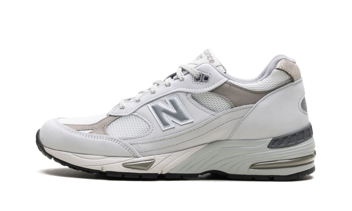 Overkicks - New Balance 991 MiUK Star White (M991FLB) - vista lateral