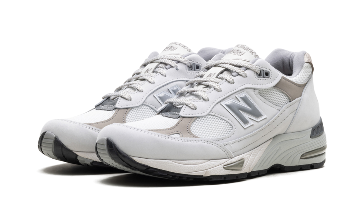 Overkicks - New Balance 991 MiUK Star White (M991FLB) - vista trasera