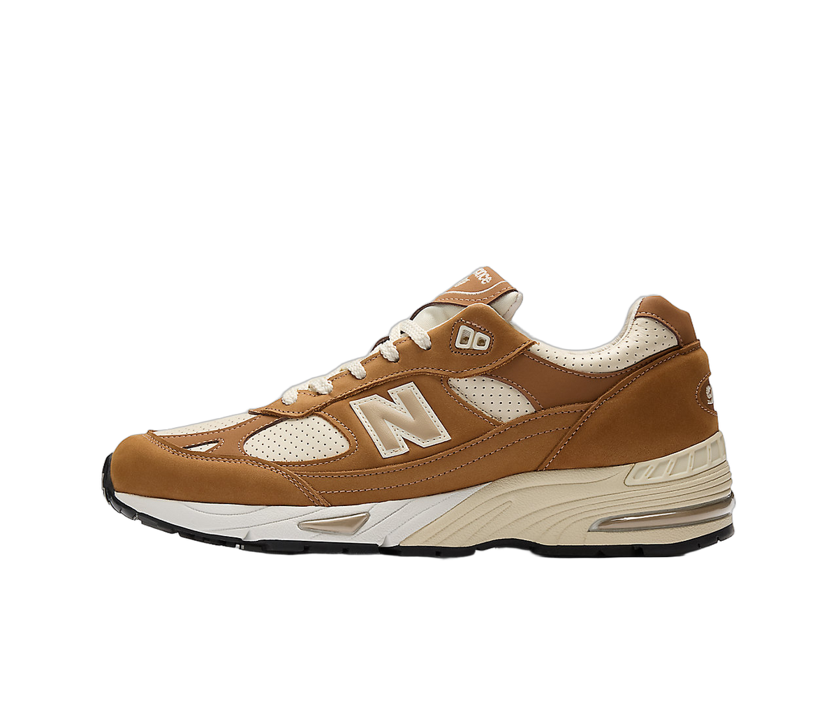 Overkicks - New Balance 991v1 MiUK Chipmunk Birch (M991TW1) - vista lateral