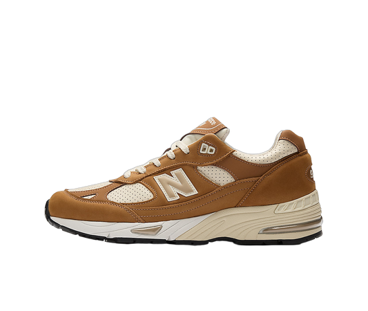 Overkicks - New Balance 991v1 MiUK Chipmunk Birch (M991TW1) - vista lateral