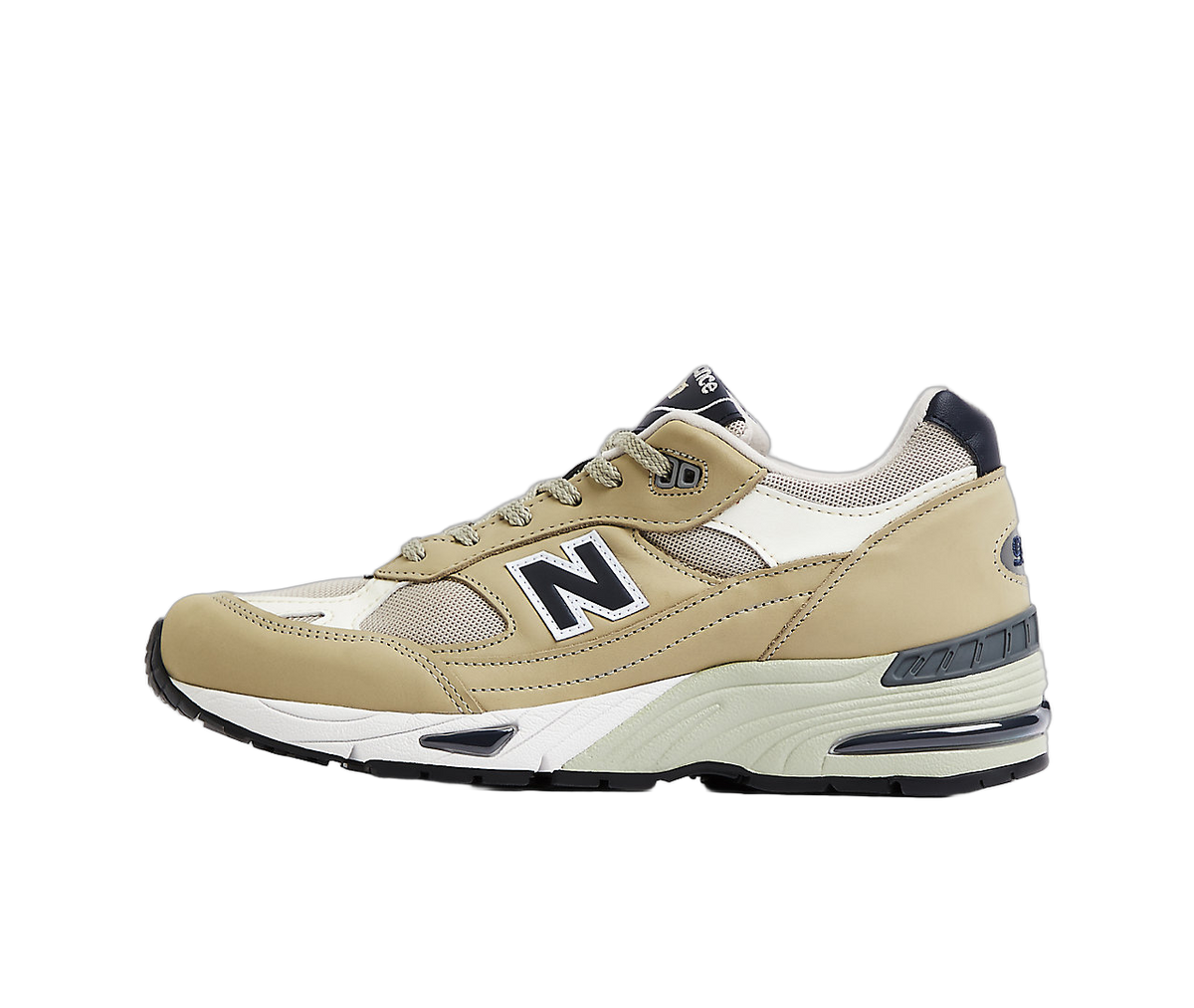 Overkicks - New Balance 991v1 MiUK Elm Brown Rice (M991BTN) - vista lateral