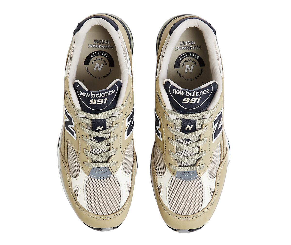 Overkicks - New Balance 991v1 MiUK Elm Brown Rice (M991BTN) - par completo
