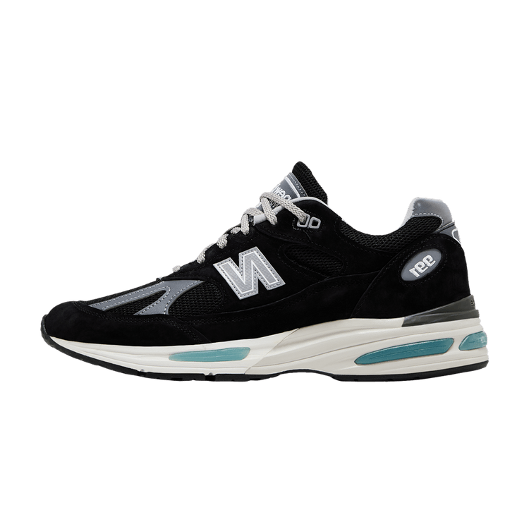 Overkicks - New Balance 991v2 MiUK Black Grey (U991BK2) - vista lateral