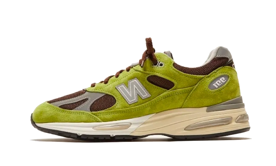 Overkicks - New Balance 991v2 MiUK Daniëlle Cathari Matcha (U991DD2) - vista lateral