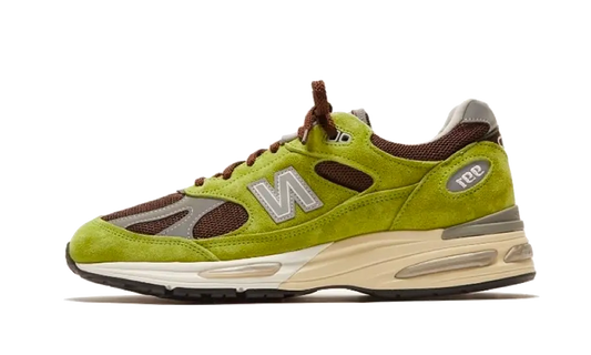Overkicks - New Balance 991v2 MiUK Daniëlle Cathari Matcha (U991DD2) - vista lateral