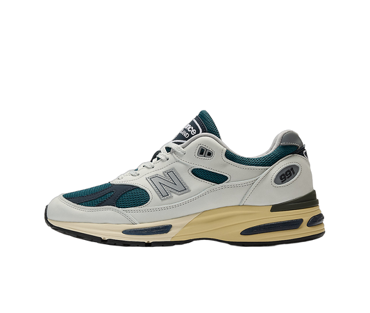 Overkicks - New Balance 991v2 MiUK Grey Total Eclipse (U991TO2) - vista lateral