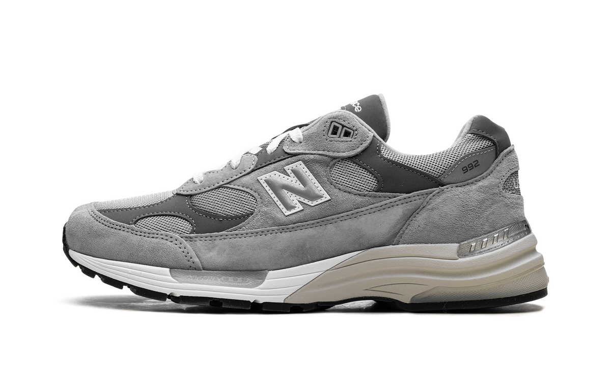 Overkicks - New Balance 992 MiUSA Grey Silver Metallic (U992GY) - vista lateral