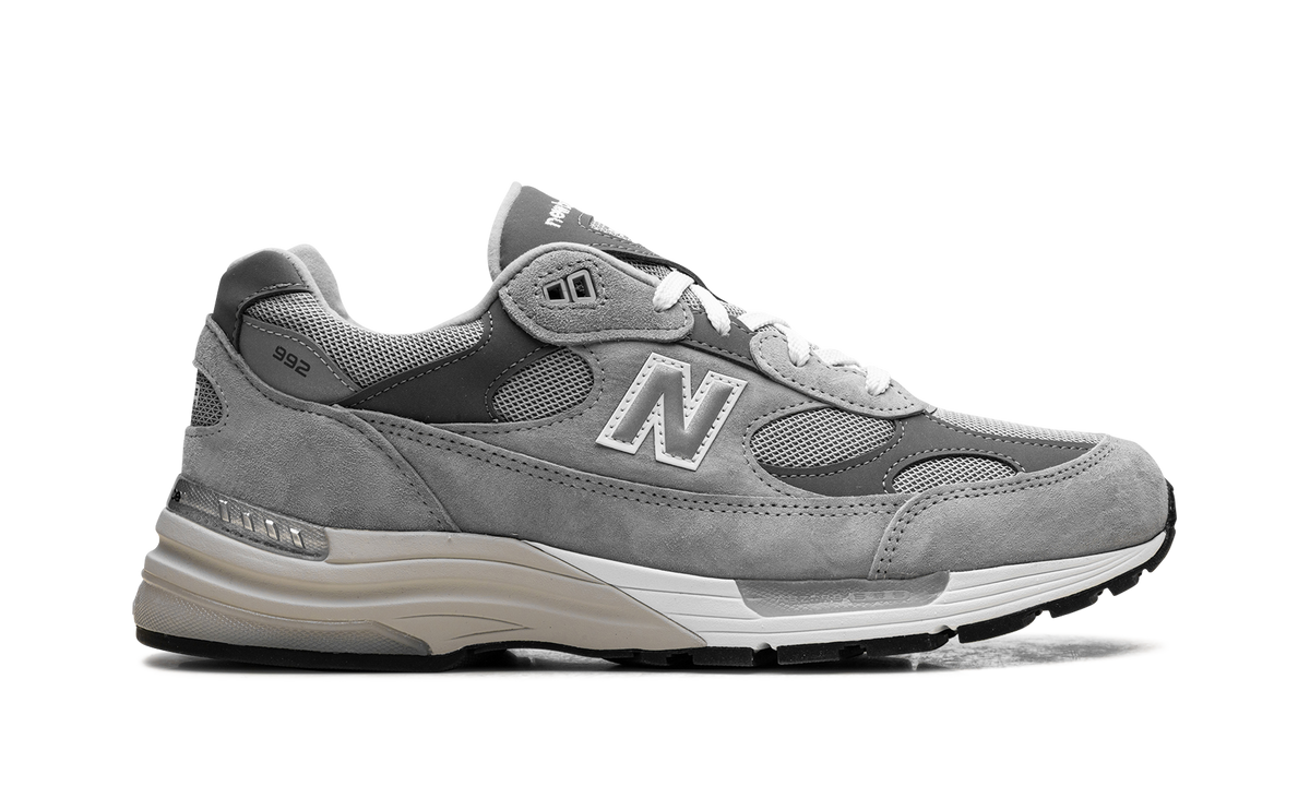 Overkicks - New Balance 992 MiUSA Grey Silver Metallic (U992GY) - detalle talón