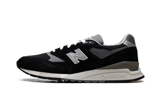 Overkicks - New Balance 998 MiUSA Black Silver (U998BL) - vista lateral