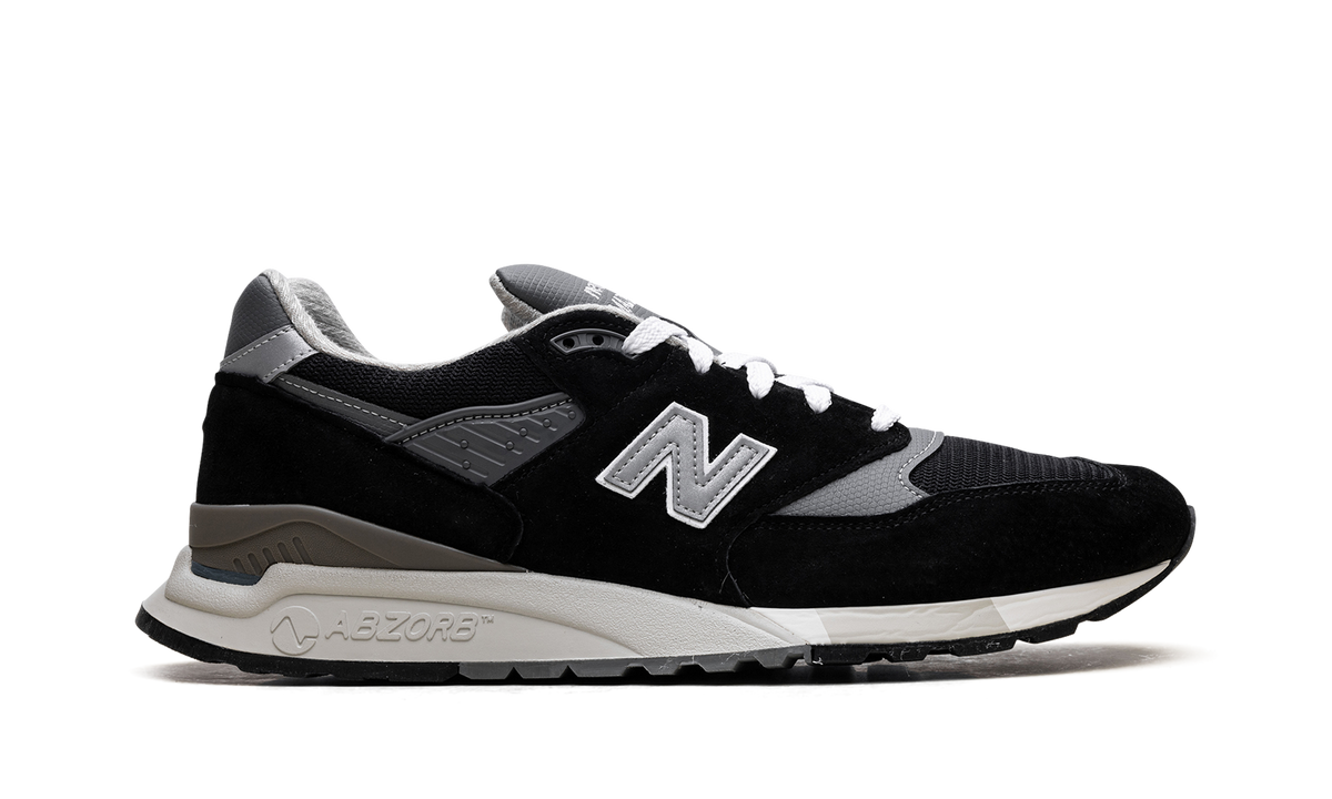 Overkicks - New Balance 998 MiUSA Black Silver (U998BL) - detalle talón