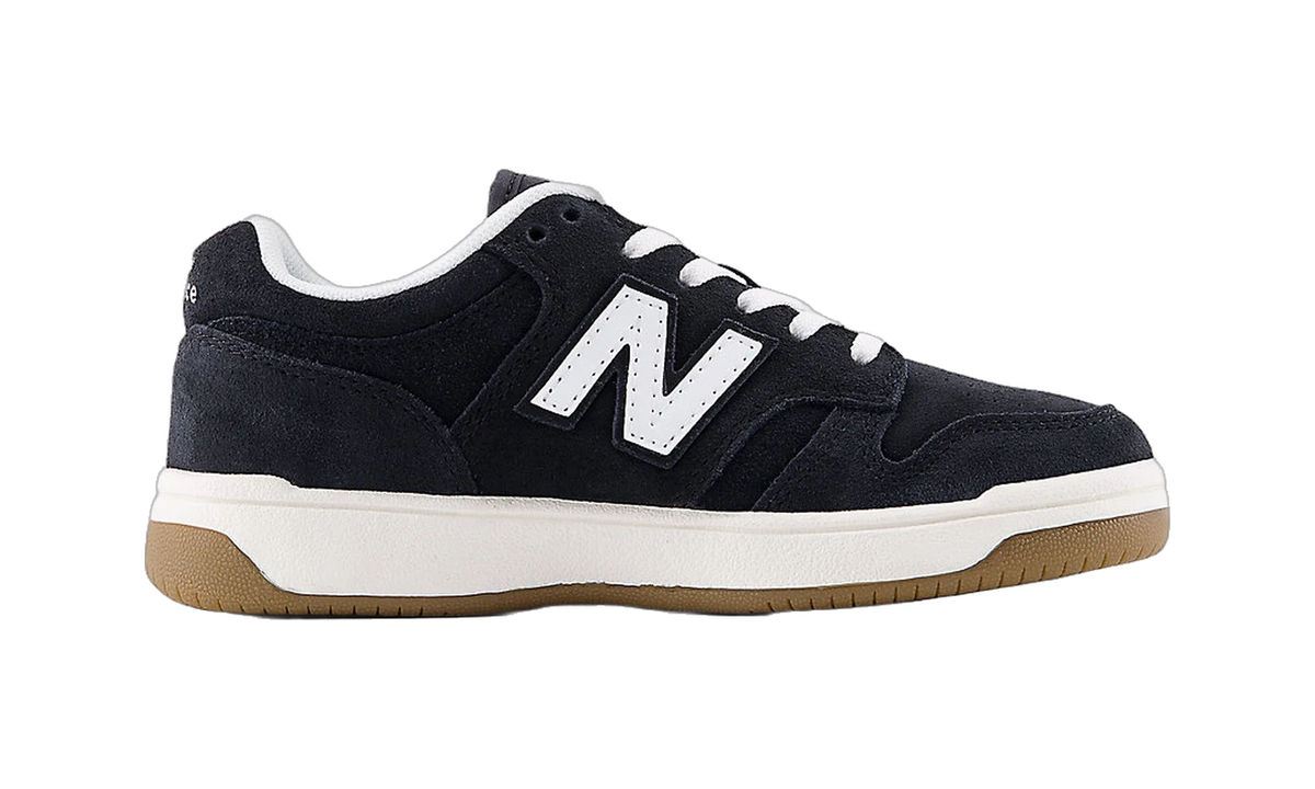 Overkicks - New Balance B480 Lace White Black (PS) (PSB480SB) - vista lateral