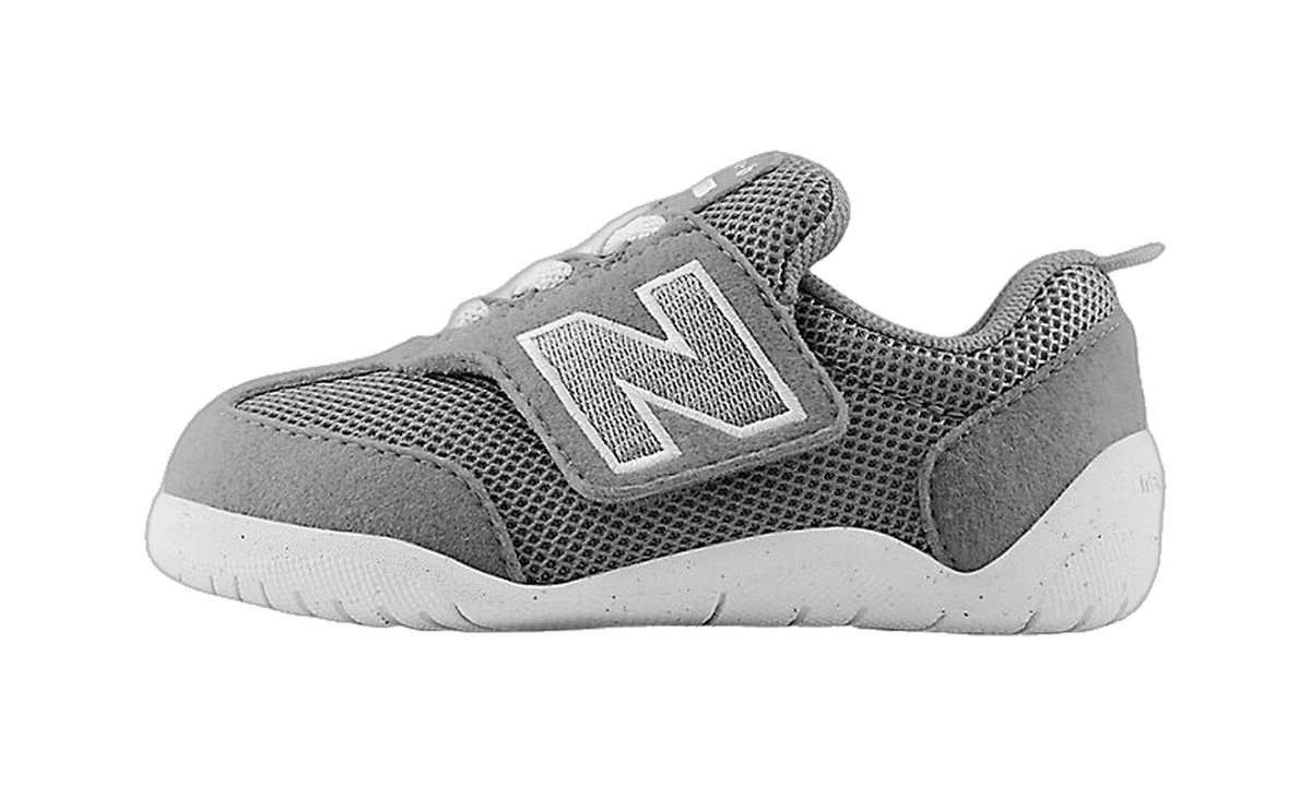 Overkicks - New Balance New-B FIRST Harbor Gray White (TD) (NW1STGR) - vista lateral