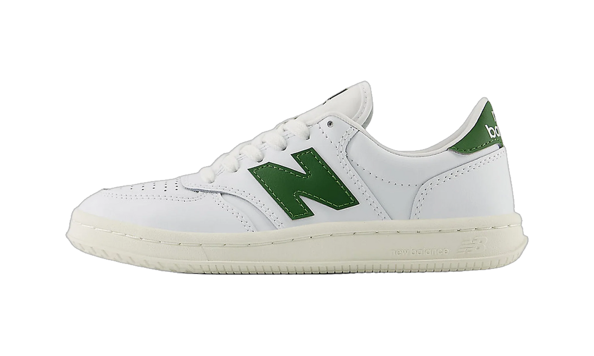 Overkicks - New Balance T500 Lace Dark Alpine Green White (GS) (GST500CC) - vista lateral
