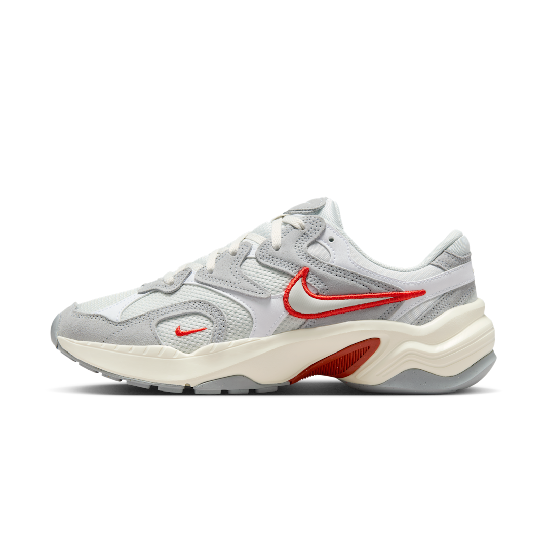 Overkicks - Nike AL8 Wolf Grey Picante Red Photon Dust (Womens) (IB3952-003) - vista lateral