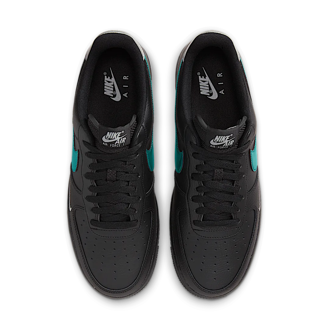 Overkicks - Nike Air Force 1 07 Low Black Blue Lightning (FD0654-001) - vista trasera