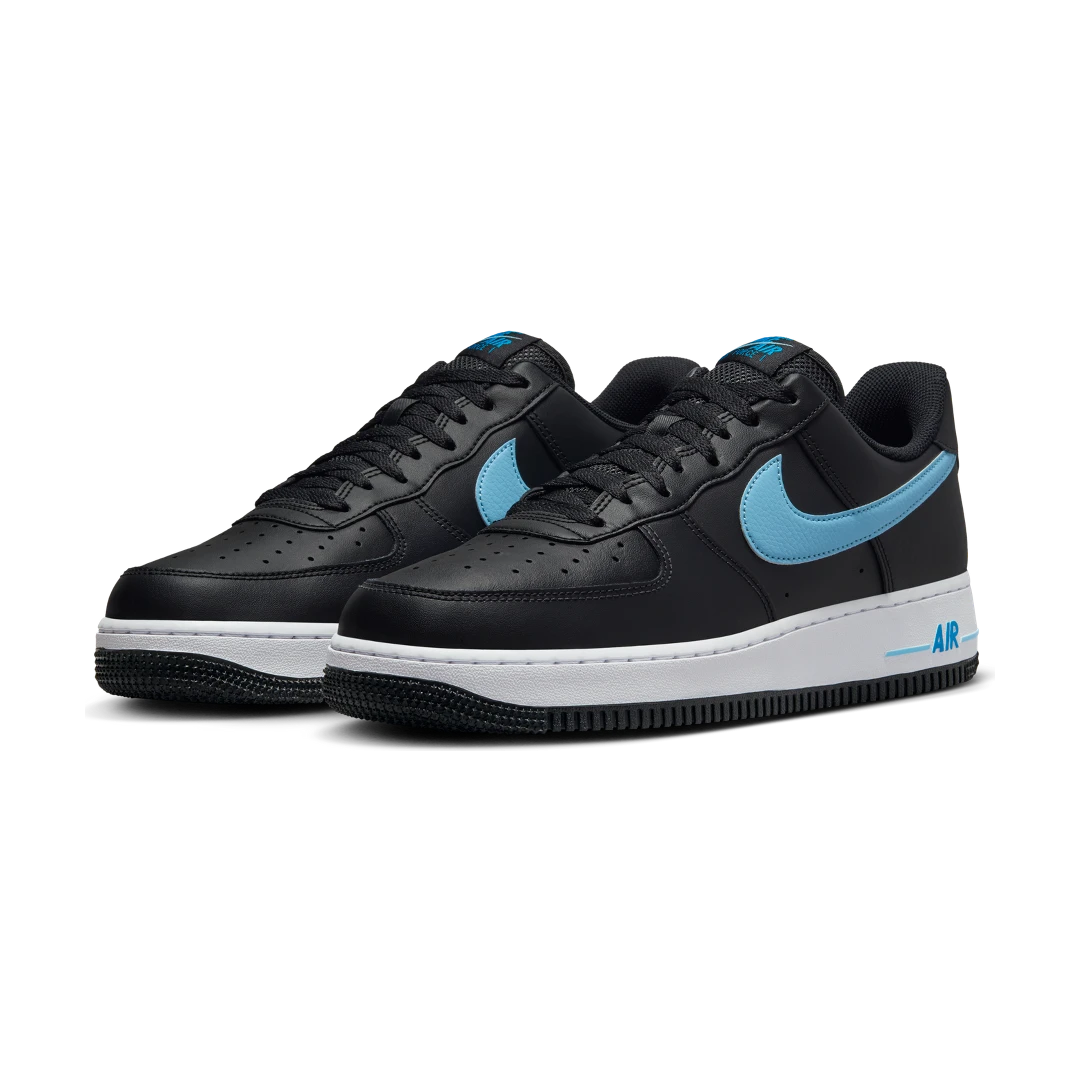 Overkicks - Nike Air Force 1 07 Low Black University Blue (HF3839-001) - vista trasera