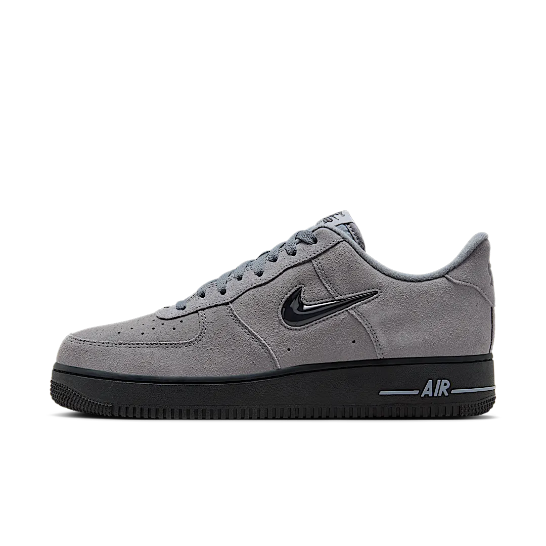 Overkicks - Nike Air Force 1 07 Low Jewel Cool Grey Black (HQ3827-001) - vista lateral