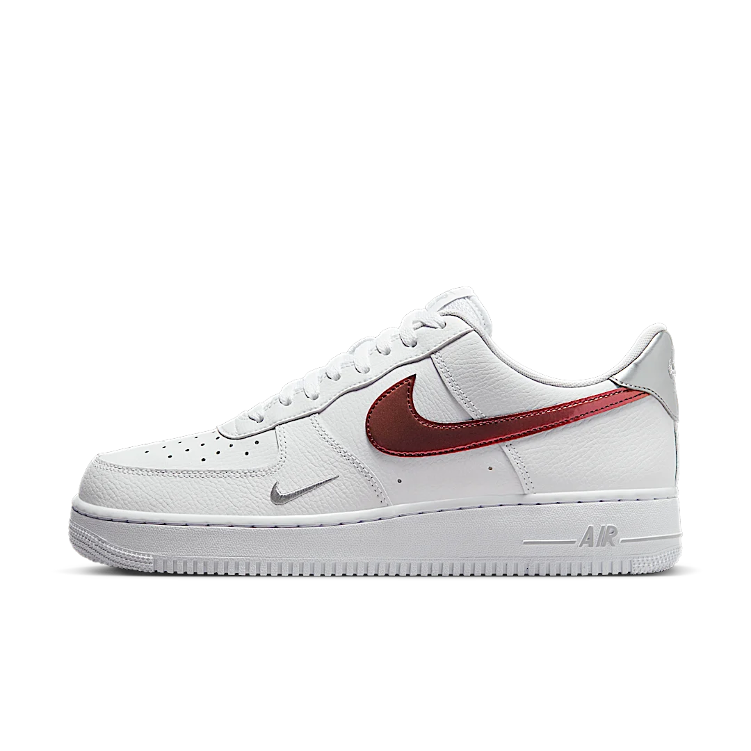 Overkicks - Nike Air Force 1 07 Low White Picante Red (FD0654-100) - vista lateral