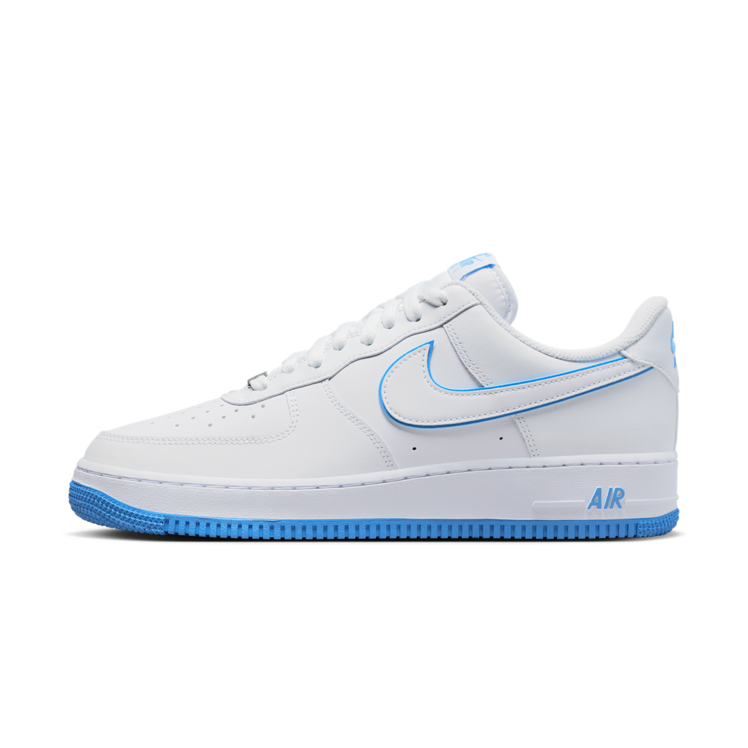 Overkicks - Nike Air Force 1 07 Low White University Blue Sole (DV0788-101) - vista lateral