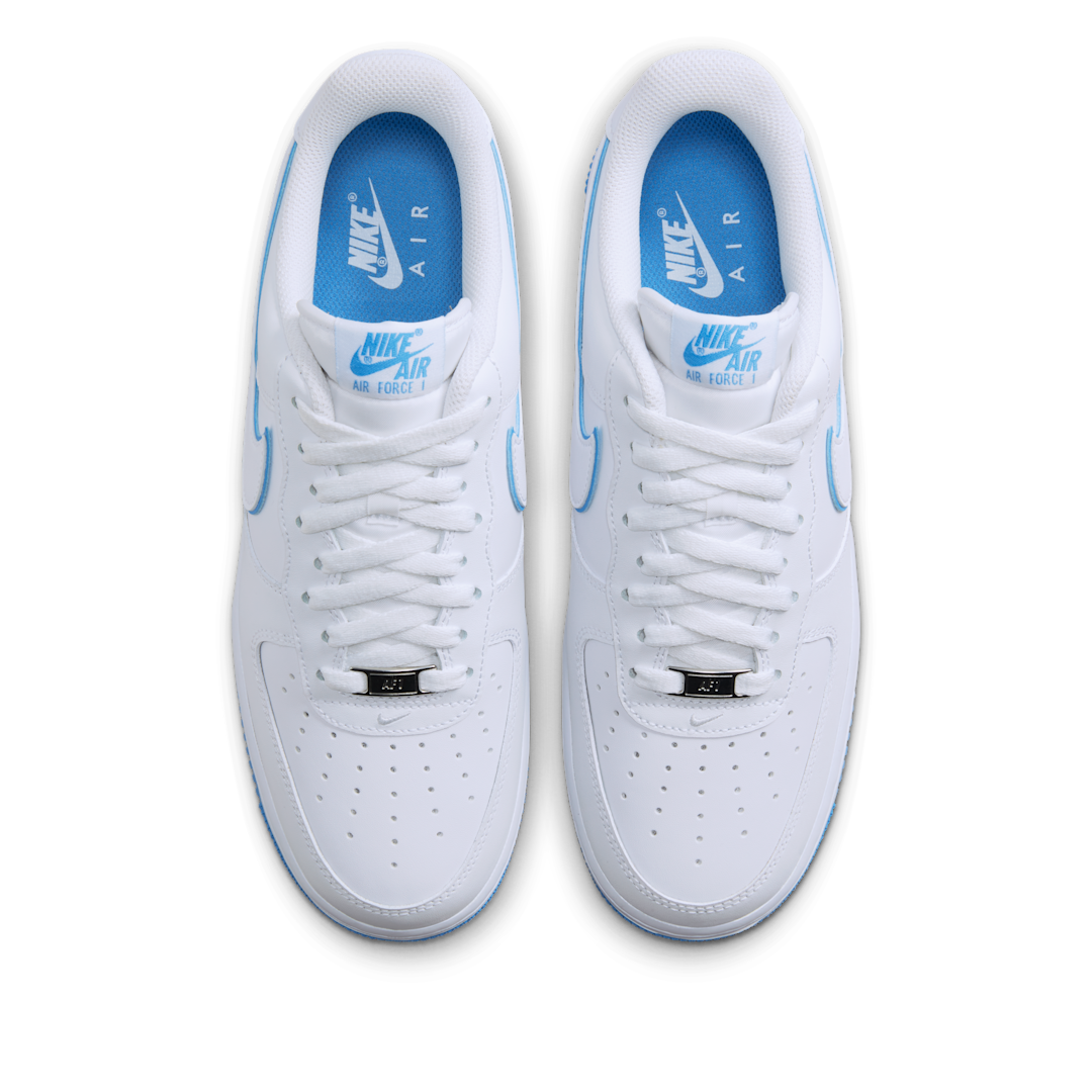 Overkicks - Nike Air Force 1 07 Low White University Blue Sole (DV0788-101) - par completo