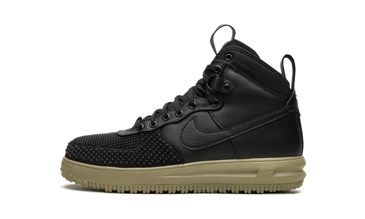 Overkicks - Nike Air Force 1 Duckboot Black Neutral Olive (DZ5320-001) - vista lateral