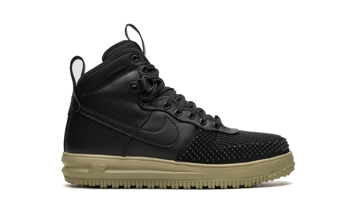 Overkicks - Nike Air Force 1 Duckboot Black Neutral Olive (DZ5320-001) - detalle talón