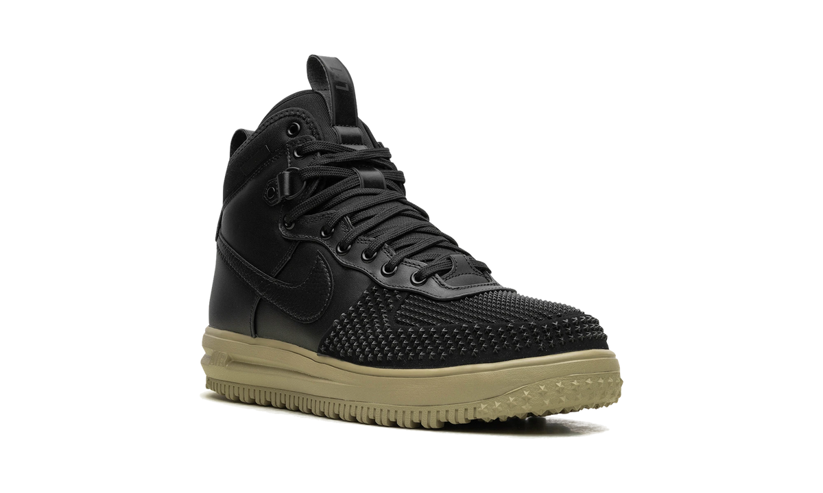 Overkicks - Nike Air Force 1 Duckboot Black Neutral Olive (DZ5320-001) - detalle lateral interior