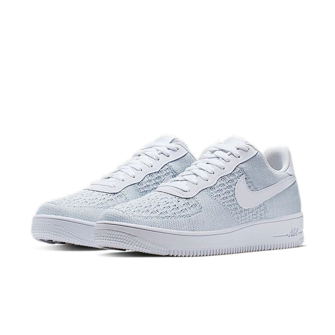 Overkicks - Nike Air Force 1 Flyknit 2 White Pure Platinum (AV3042-100) - vista trasera