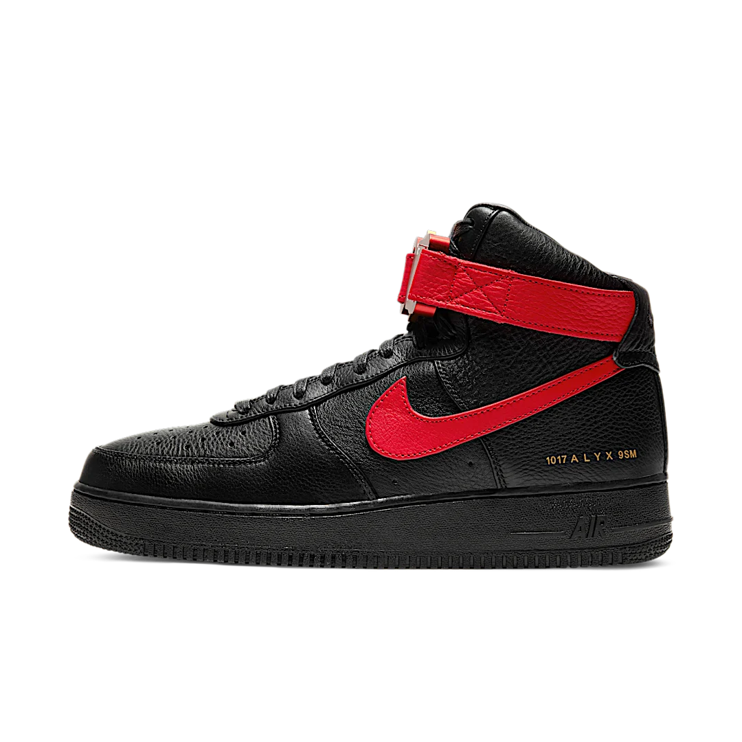 Overkicks - Nike Air Force 1 High 1017 ALYX 9SM Black Red (CQ4018-004) - vista lateral